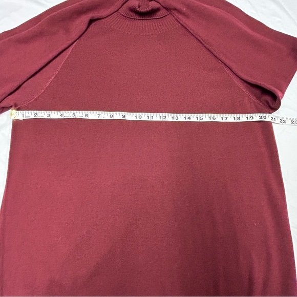 Kenneth Cole Mens Knit Turtleneck Sweater Raglan Sleeves Maroon Red Large - Picture 9 of 15
